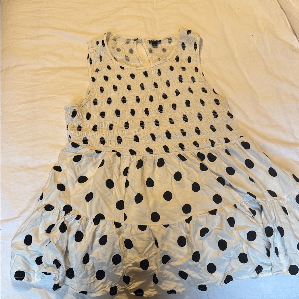 Torrid Black and White Polka Dot Tank Top